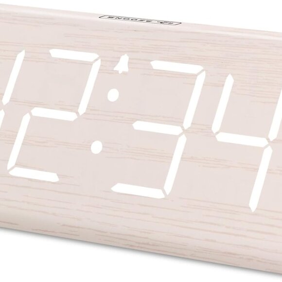 Wooden Digital Alarm Clock for Bedroom - Living Room Desk Clock with Large Numbe - Picture 1 of 6